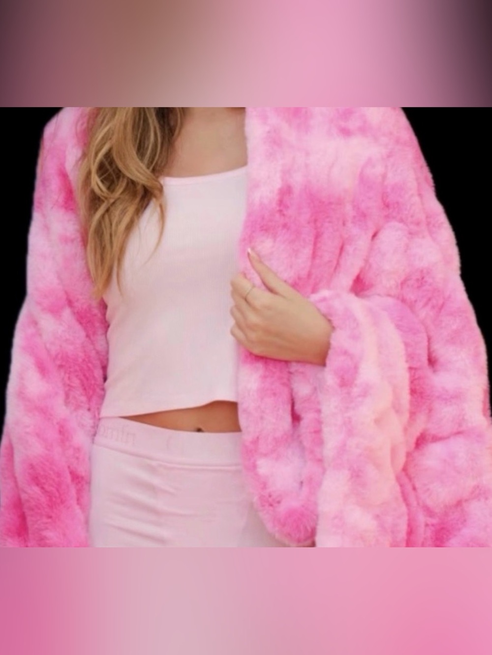 COMFRT L- Dreamer Blanket NEW in plastic Strawberry Swirl pink tie dye PLUSH NEW